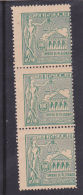 #  185  FISCAUX, REVENUE STAMP, 100 LEI, MNH** , BLOCK OF THREE, ROMANIA - Revenue Stamps