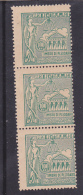 #  185  FISCAUX, REVENUE STAMP, 100 LEI, MNH** , BLOCK OF THREE, ROMANIA - Steuermarken