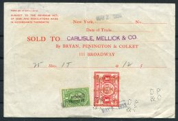 1933 USA Carlisle, Mellick & Co. New York Share Stock Transfer PERFIN, Bryan, Pennington & Co. - Steuermarken