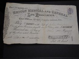 GRANDE BRETAGNE - Document Avec Timbre Fiscal En 1881 - A Voir - L 2400 - Fiscales