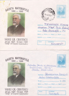 # BV 2829  ERROR , DIFFERENT COLOR, DIFFERENT , COVER STATIONARY,  SENT TROUGH MAIL, VASILE GR. CRISTESCU, 1995, ROMANIA - Variétés Et Curiosités