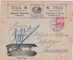 HONGRIE  1911 ENVELOPPE ILLUSTREE DE TEMESVAR - Storia Postale