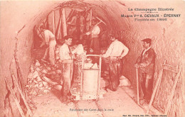 51-EPERNAY- MAISON Vve A.DEVAUX EPERNAY FONDEE EN 1846 , PERCEMENT DES CAVES DANS LA CRAIE - Epernay