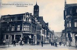 CARTE POSTALE ORIGINALE ANCIENNE : ANDERNACH  LA RUE DE LA GARE  ANIMEE  ALLEMAGNE - Andernach