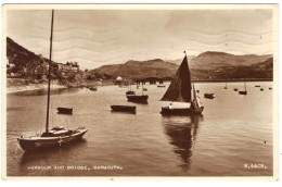 Harbour & Bridge, Barmouth Real Photo - Valentine & Sons - Postmark 1954 - Merionethshire
