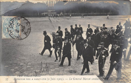 78-SAINT-CYR- CARTE PHOTO- ALPHONSE XIII A ST CYR , LE GENERAL MARCOT CONDUISANT LE CORTEGE OFFICIEL - St. Cyr L'Ecole