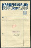 1941 Iceland Hadfisksalan Vitam Reykjavik Fish Merchant Receipt, Ram Revenue - Storia Postale