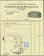 1936 Iceland Mjolkurfjelag Reykjavikur Department Store Receipt, Reykjavik Ram Revenue Fiscal - Briefe U. Dokumente