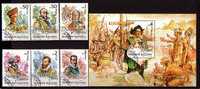 BULGARIA \ BULGARIE ~ 1992 - Grandes Decouvertes Geografiques - Vespucci,Magelan,Drake,Orellana,Quesada,Val - 6v+Bl Obl. - Used Stamps