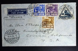 Netherlands East Indies UIVER Return Flight Bandoeng Batavia Covina Cal. USA  1934 - India Holandeses