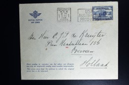 Australia: KLM Line UIVER Return Flight From  Mac Robertson Air Race Overveen Holland - Cartas & Documentos