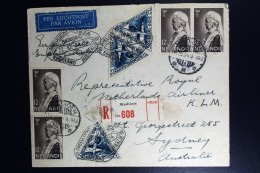 Netherlans East Indies Madioen  To Sydney  Registered Cover  Uiver Snelvlucht 1934 - Indes Néerlandaises