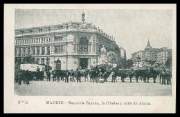 SPAIN - MADRID - Banco De España, La Cibeles Y Calle De Alcalá ( Nº 2)  Carte Postale - Banques