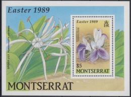 Montserrat 1989 Yvertnr. Bloc 49 *** MNH Cote 8 Euro Flore Fleurs Easter Pasen - Montserrat