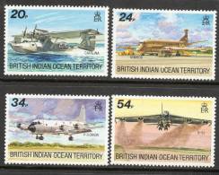 British Indian Ocean Territory 1992 - Visiting Aircraft SG124-127 MNH Cat £8.75 SOW 2015 - Territorio Británico Del Océano Índico