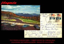 AMERICA. ESTADOS UNIDOS. ENTEROS POSTALES. TARJETA POSTAL CIRCULADA 1972. SUNCOOK. ESTADOS UNIDOS-BOGOTÁ. COLOMBIA - Otros & Sin Clasificación