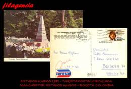 AMERICA. ESTADOS UNIDOS. ENTEROS POSTALES. TARJETA POSTAL CIRCULADA 1981. MANCHESTER. ESTADOS UNIDOS-BOGOTÁ. COLOMBIA - Andere & Zonder Classificatie