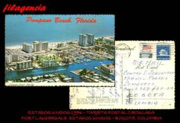 AMERICA. ESTADOS UNIDOS. ENTEROS POSTALES. TARJETA POSTAL CIRCULADA 1976. FORT LAUDERDALE-BOGOTÁ - Otros & Sin Clasificación