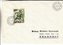 Suisse - Poste Militaire - Lettre De 1940 - Poste De Campagne - Inf Rgt 27 - Stab Inf Rgt - Soldats - Fusils - Granade - Dokumente