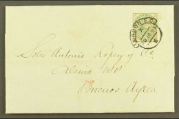 1885 (18 AUG) ENTIRE TO ARGENTINA Bearing 1883-84 4d Dull Green, With Good Colour, And Tied By Very Fine "LONDON... - Other & Unclassified