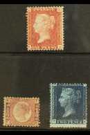 1858-79 MINT 1d Red, SG 44, 2d Deep Blue, Plate 13, SG 47 & ½d Rose Red "Bantam" - Plate 4, SG 48, Mint... - Otros & Sin Clasificación