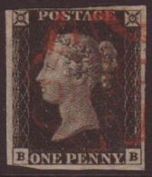 1840 1d Black 'BB' Plate 1b, SG 2, Fine Used With Small To Large Margins Just Touching At One Corner &... - Non Classificati