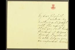 ROYAL FAMILY AUTOGRAPH MARY ADELAIDE (DUCHESS OF TECK) 1856 Autographed Letter Signed On Crested Letter Sheet... - Altri & Non Classificati