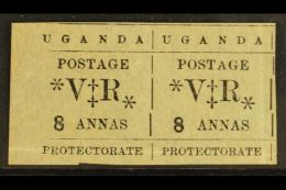 1896 8a Black, Type-set, SG 59, Mint Horizontal Pair. Couple Pressed Wrinkles Otherwise Fine. For More Images,... - Ouganda (...-1962)