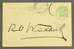 1917 (2 Aug) ½d Union Postal Card With Reply Card Attached, To Windhuk With Both Parts Cancelled By Superb... - South West Africa (1923-1990)