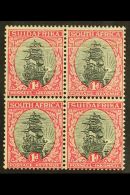 UNION VARIETY 1930-44 1d Black & Carmine, Type II, Watermark Upright, JOINED PAPER VARIETY In Block Of 4 (join... - Unclassified