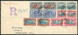 1938 (14 Dec) Voortrekker Both Sets As Pairs SG 76/81, Very Fine Used Pretoria Cds's On Plain Registered FDC... - Unclassified