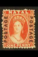 NATAL 1870-3 1d Bright Red, De La Rue "Postage" Overprint, SG 60, Fine Mint, Nice Bright Appearance. For More... - Unclassified