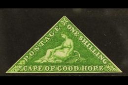 CAPE OF GOOD HOPE 1855-63 1s Bright Yellow Green, SG 8, Unused, No Gum With 3 Neat Margins & Wonderful Fresh... - Non Classificati