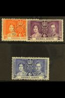 1937 Coronation Set Complete, Perforated "Specimen", SG 185s/7s, Very Fine Mint Large Part Og. (3 Stamps) For More... - Sierra Leone (...-1960)