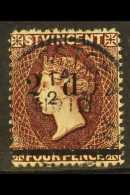 1890 2½d On 4d Chocolate, Variety "no Fraction Bar", SG 54a, Superb Used. Scarce Stamp. For More Images,... - St.Vincent (...-1979)