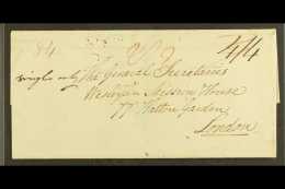 1827 (27 June) Wesleyan Missionary EL To London With Two Fair Strikes Of The St Vincent Fleuron Alongside London... - St.Vincent (...-1979)