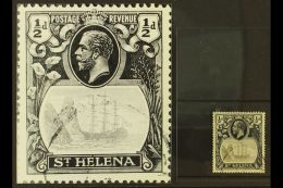 1922-37 ½d Grey-black & Black, "TORN FLAG" VARIETY, SG 97b, Fine Used For More Images, Please Visit... - Sint-Helena
