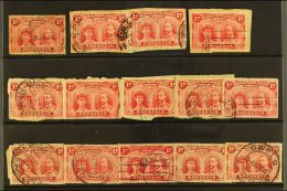 1910-13 1d DOUBLE HEADS With "OD" FLAWS, Group Of 13, Each With The Flaw, Different Stages Of The Flaw Also... - Autres & Non Classés