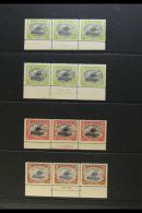 1916-31 MARGINAL INSCRIPTION STRIPS All Different Collection Of Bicoloured Definitives In INSCRIPTION STRIPS OF... - Papua New Guinea