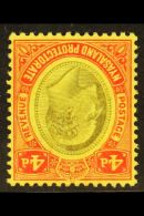 1908-11 4d Black & Red On Yellow WATERMARK INVERTED Variety, SG 76w, Fine Mint, Very Fresh. For More Images,... - Nyasaland (1907-1953)