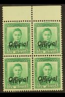 OFFICIAL 1938-51 ½d Green, SG O134, Never Hinged Mint Marginal Block Of Four. (4 Stamps) For More Images,... - Andere & Zonder Classificatie