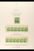 1938-44 1d GREEN RE-ENTRIES & RETOUCHES. Very Fine Mint (mostly Never Hinged) Collection On 2 Exhibition... - Andere & Zonder Classificatie