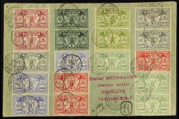 ENGLISH 1921 (22 Sep) Spectacular Registered Cover To Austria Bearing Eighteen (18) 1911 Values To 1s, With... - Other & Unclassified