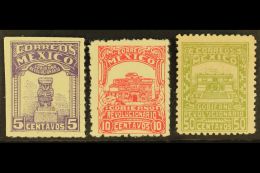 YUCATAN 1924 Local Insurrection Issue Complete Perf Set (Scott 4/6, SG Y445B/47B), Unused No Gum As Issued, 5c Is... - Mexico