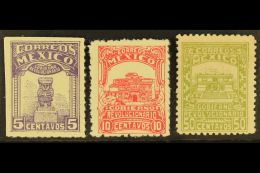 YUCATAN 1924 Local Insurrection Issue Complete Perf Set (Scott 4/6, SG Y445B/47B), Unused No Gum As Issued, 5c Is... - Messico