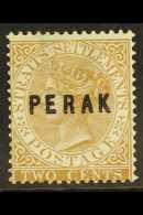 PERAK 1880-81 2c Brown Opt, SG 9, Fresh Mint Small Part Gum, Light Wrinkle. For More Images, Please Visit... - Otros & Sin Clasificación