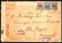 1918  Rare Censored Registered Cover From Korea To Holland,  From Jinsen To The Hague Bearing Japan 5s Violet And... - Corea (...-1945)