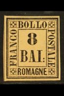 ROMAGNE 1859 8baj Black On Rose, Sass 8, Superb Mint Og. Lovely Fresh Stamp. Cat €350 (£265) For More... - Unclassified