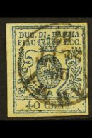 PARMA 1857 40c Blue, Sass 11, Very Fine Used With Large Margins And Neat Parma Cds Cancel. Cat €900... - Non Classificati