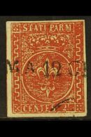 PARMA 1853 25c Red Brown, Sass 8, Superb Used With Large Margins All Round And Part S/l Parma Cancel. Signed... - Non Classificati